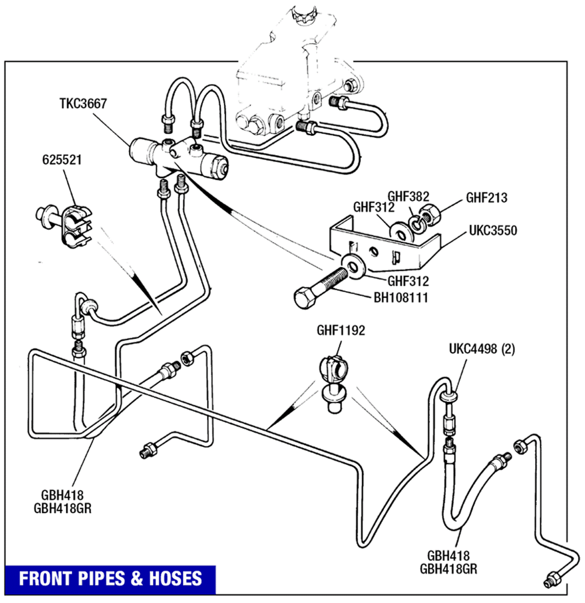 Triumph Tr Front Brake Pipes And Hoses Rimmer Bros