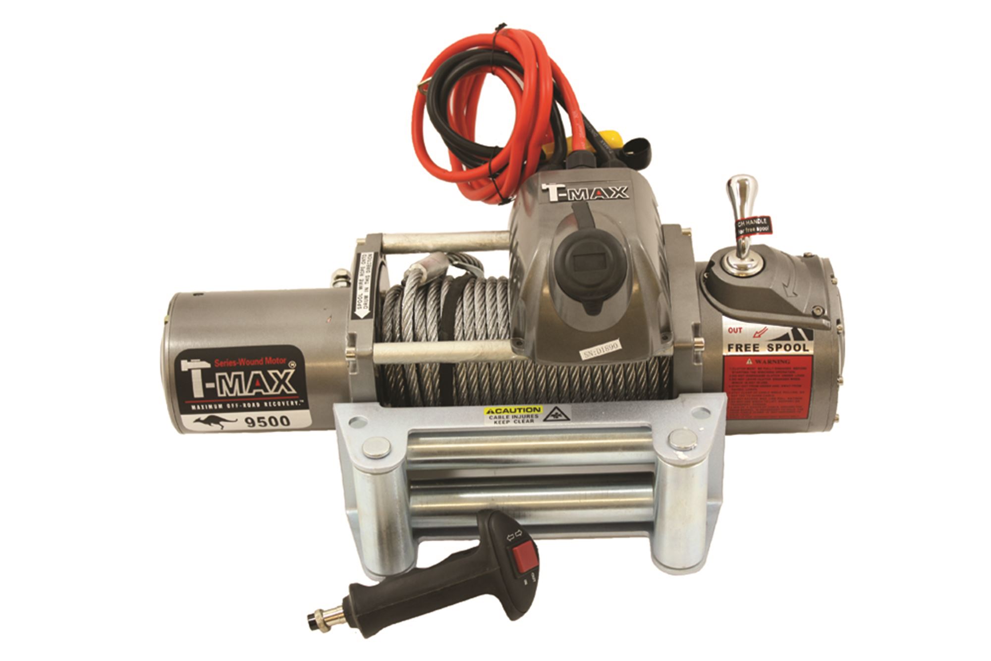 TMax Outback Winch 9500lbs 12V Radio Control Bearmach BA 2612