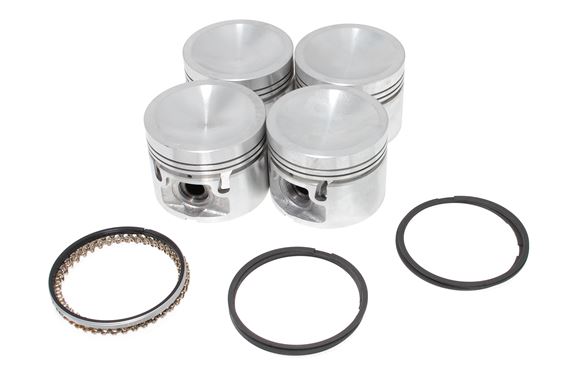 Piston Set (4) - Push Fit (3 Ring) Type - Low Compression - Standard Size - 12H5163 - Aftermarket
