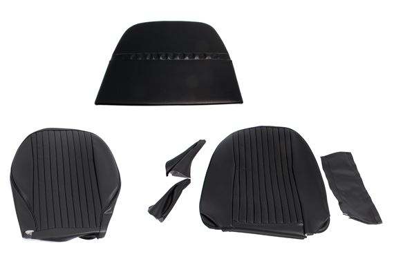 Triumph Stag Vinyl Front Seat Cover Kit - LH Mk2 - Black - RS1320BLACK