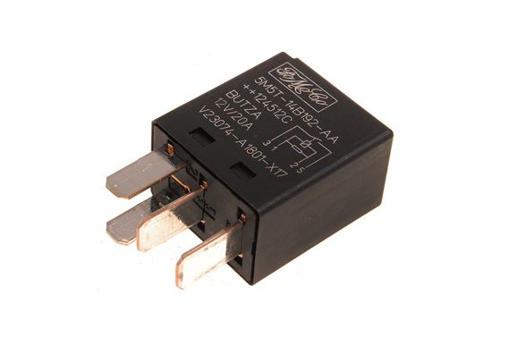 Relay - 20 Amp - Black with Yellow Band - Micro - 4 Pin - YWB500020 - Genuine