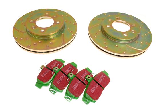 EBC Front Brake Kit - Turbo Groove 240mm Discs and Greenstuff Pads - MGF and MG TF - RP1019UR
