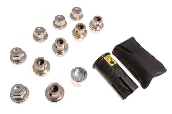 Locking Wheel Nut Kit (7 piece) Silver - RRB500090 - Genuine