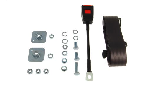 Front Seat Belt Kit - 3 Point Static Type - Each - Black - 565722BLACK - Securon