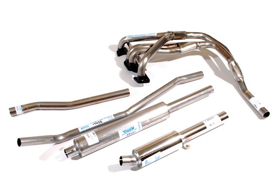 Stainless Steel Sports Single Box Exhaust System - Including Manifold - Spitfire Mk1 & Mk2 - RL1613SS