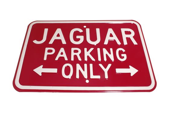 Sign - Jaguar Parking - 18 Gauge Embossed Steel 45cm x 30cm Red - RJ1045 - Aftermarket