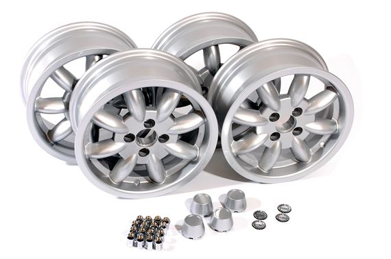 Classic 8 Spoke Alloy Wheel Set - 6J x 14 - Set of 4 - Inc Nuts and Centres - RB7420
