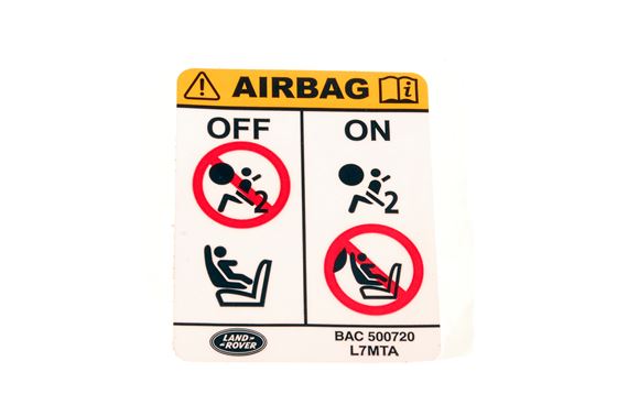 Label - Front Passenger Airbag Deactivation Instructions - RHD - BAC500720 - Genuine