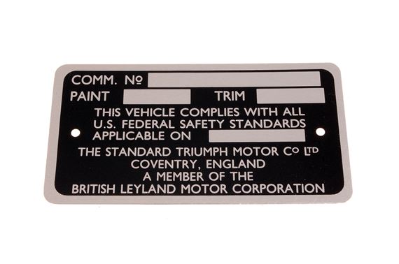 Commission Plate - LH Front Wheel Arch - CNP73