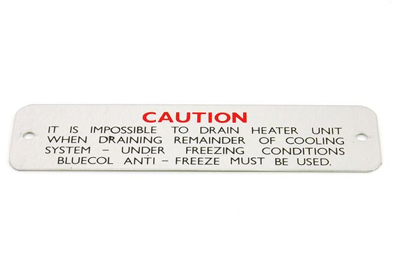 Plate - Caution - Heater - CRCP303