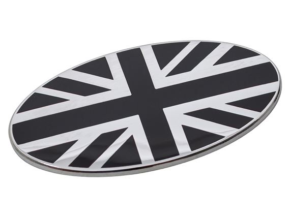 Union Jack Oval Self-Adhesive Black-Chrome - DA7638 - Britpart