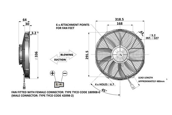 High Power Fan Blowing 12" 305mm Comex - FAN0166HP - Revotec