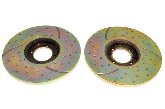 EBC Turbo Grooved Front Brake Discs - Solid Pair - Stag