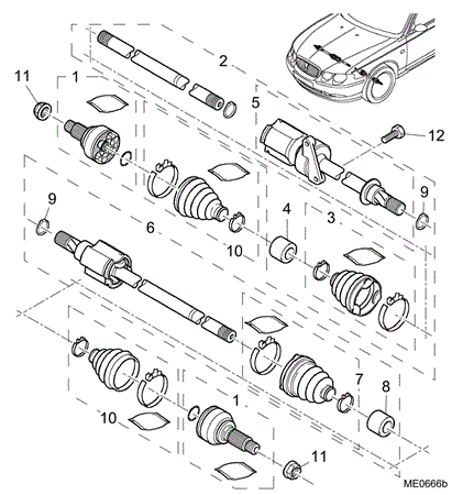 Rover 75/MG ZT Driveshaft - 2000/2500 Petrol Manual