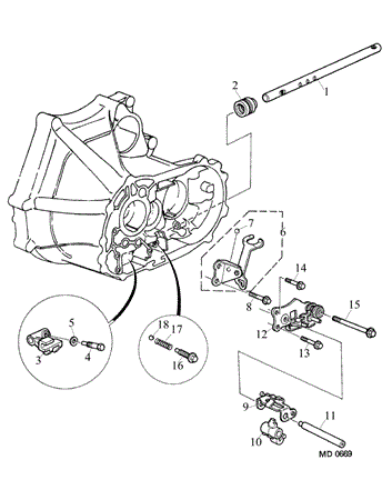Rover 200/400 to 95 Selector Mechanism - External - 2000 Manual