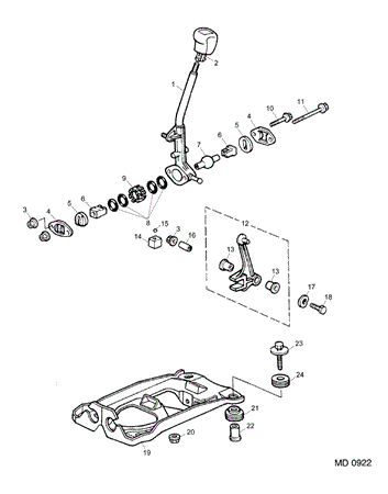 Rover 600 Selector Mechanism - External - 1800/2000/2300 Manual Petrol
