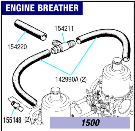Triumph Spitfire Engine Breather System - 1500