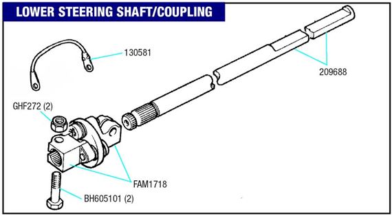 Triumph GT6 Steering Shaft and Fittings