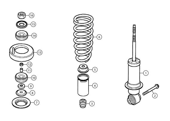 MG TF Front Shock Absorbers and Coil Springs