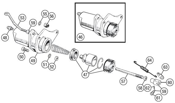 Triumph TR3-4A Slave Cylinder - Girling - TR3 from TS13046, TR3A, TR4, TR4A