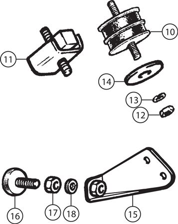 Triumph TR4-4A Engine Mountings