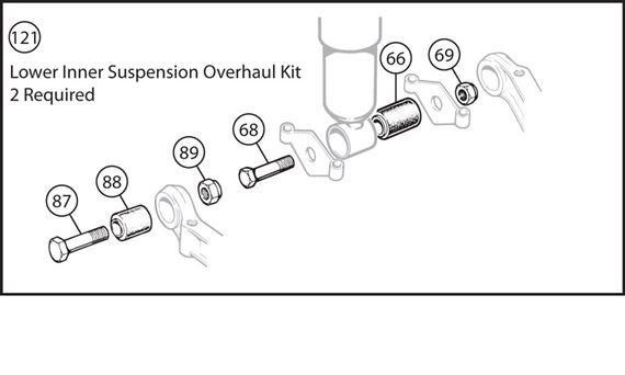 Triumph TR4A-250 Lower Inner Suspension Overhaul Kit