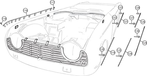 Triumph TR4-250 Wing Beading and Body Mouldings