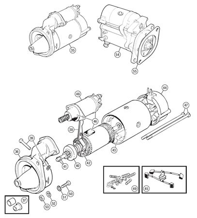 Triumph TR6 Starter Motor and Components from CP53637/CC63895