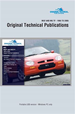 Portable USB - Original Technical Publications - MGF and MG TF 1995 to 2005 - HTP2005USB - OTP