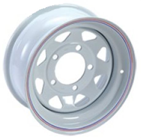 Terrafirma 8 Spoke Steel Wheel - White - 7 x 16 ET100 - GRW001