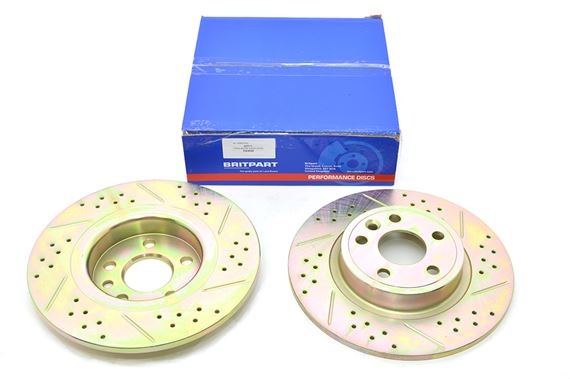 Rear Performance Brake Discs (pair) Solid 300mm - LR061388BPUR - Britpart