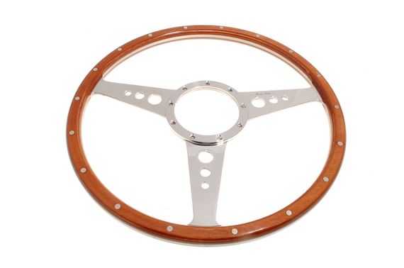 Steering Wheel 15" Wood Flat - MK315F  - Moto-Lita