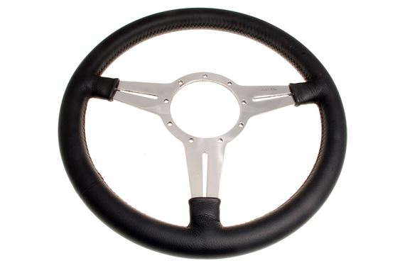Steering Wheel 14" Leather Flat with Slots - MK414FS  - Moto-Lita