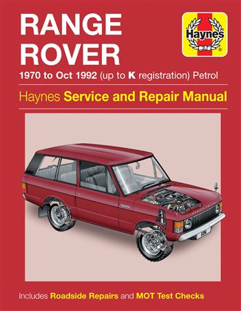 Haynes Workshop Manual - Range Rover V8 Petrol (70-Oct 92) up to K - RA1007
