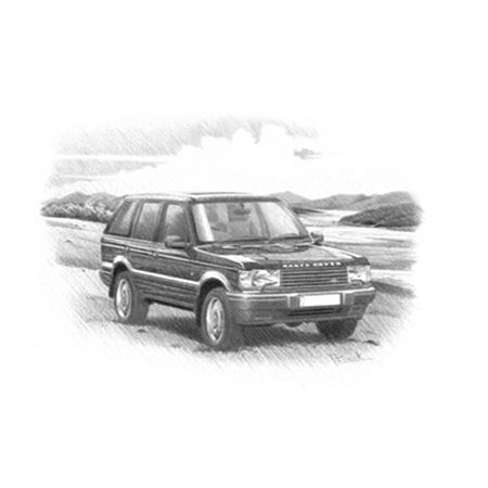 Range Rover P38 - 1995-2001 Personalised Portrait in Black & White - RA1536BW