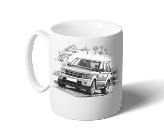 Range Rover Sport 10-13 Mug - Black & White with Reg - RA1541BWMUG