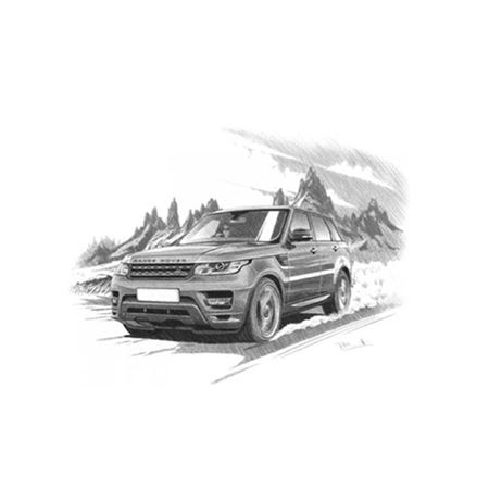 Range Rover Sport 2013 on Personalised Portrait in Black & White - RA1542BW