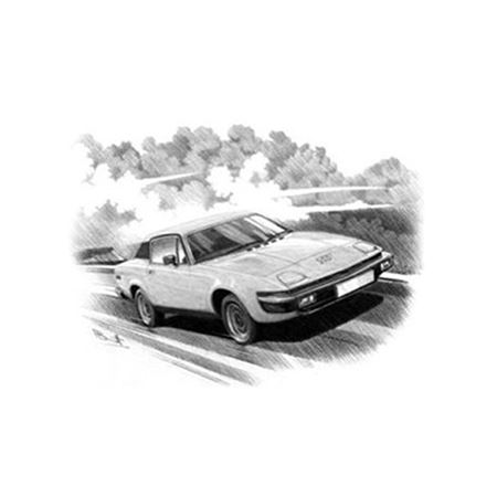 Triumph TR7 Fixed Head Coupe Personalised Portrait in Black & White - RB2034BW