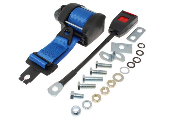 Inertia Seat Belt Kit Single 30cm Stalk Blue - RB735530BLUE - Securon