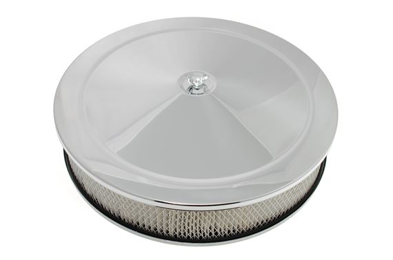 14 inch Pancake Air Filter Assembly Chrome - 3 inch Deep - RB7438