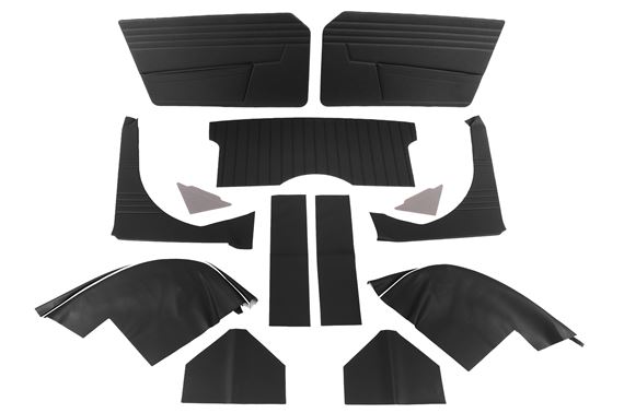 Interior Trim Kit - Black Leather with White Piping - RF4054BLACKLEATHER