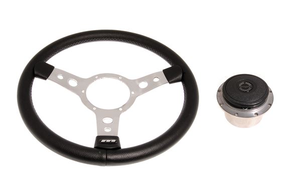 Steering Wheel 14" Vinyl With Polished Centre Polished Boss - RP1521A - Mountney 