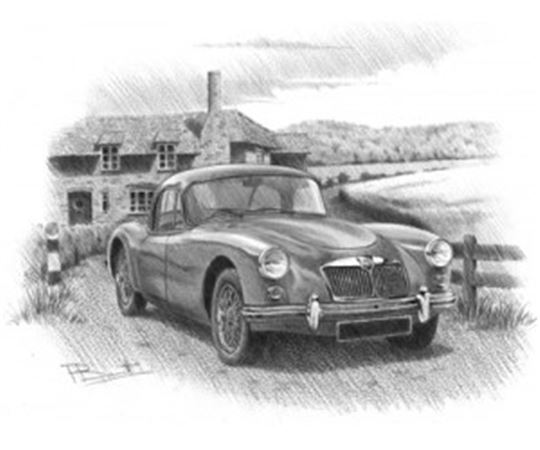 MGA Coupe Personalised Portrait in Black & White - RP1621BW