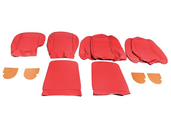 Triumph TR6 Leather Faced Seat Cover Kit for 2 Seats - Red - RR1038REDLEATHER