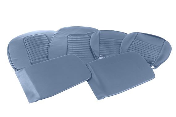 Triumph TR6 Leather Faced Seat Cover Kit for 2 Seats - Shadow Blue - RR1215SBLUELEAT