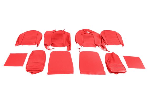 Triumph TR6 Leather Faced Seat Cover Kit for 2 seats and Head Rests - Red - RR1216REDLEATHER