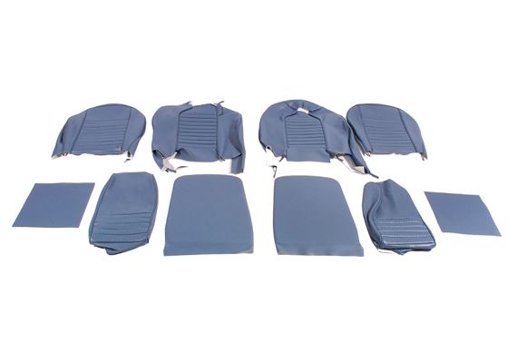 Triumph TR6 Leather Faced Seat Cover Kit for 2 seats and Head Rests - Shadow Blue - RR1216SBLUELEAT