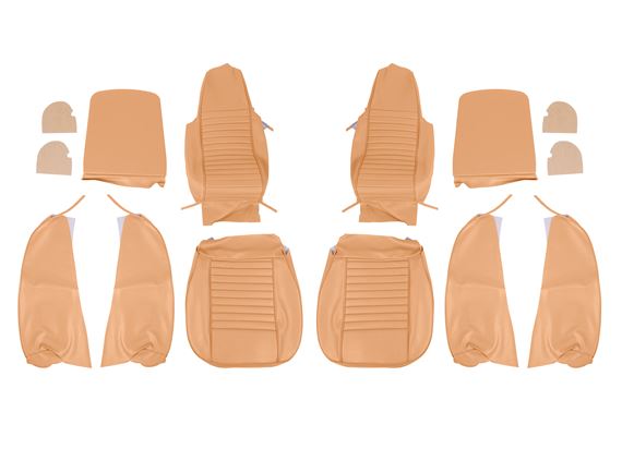 Triumph TR6 Vinyl Seat Cover Kit for 2 Seats and Head Rests - Light Tan - RR1217L-TAN - RR1217LTAN