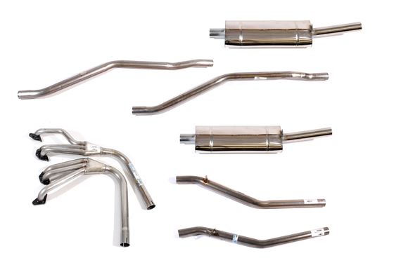 Stainless Steel Sports Full Exhaust System - Inc Manifold - Twin Exit - TR5/6 PI - RR1373SS
