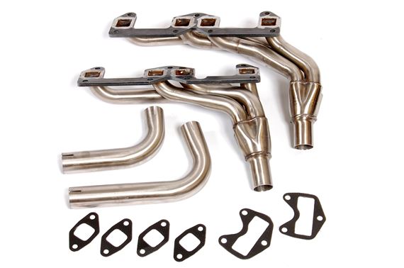 Stainless Steel Tubular Manifolds - Pair - Triumph V8 - with Short Downpipes & Gaskets - RS1041SS